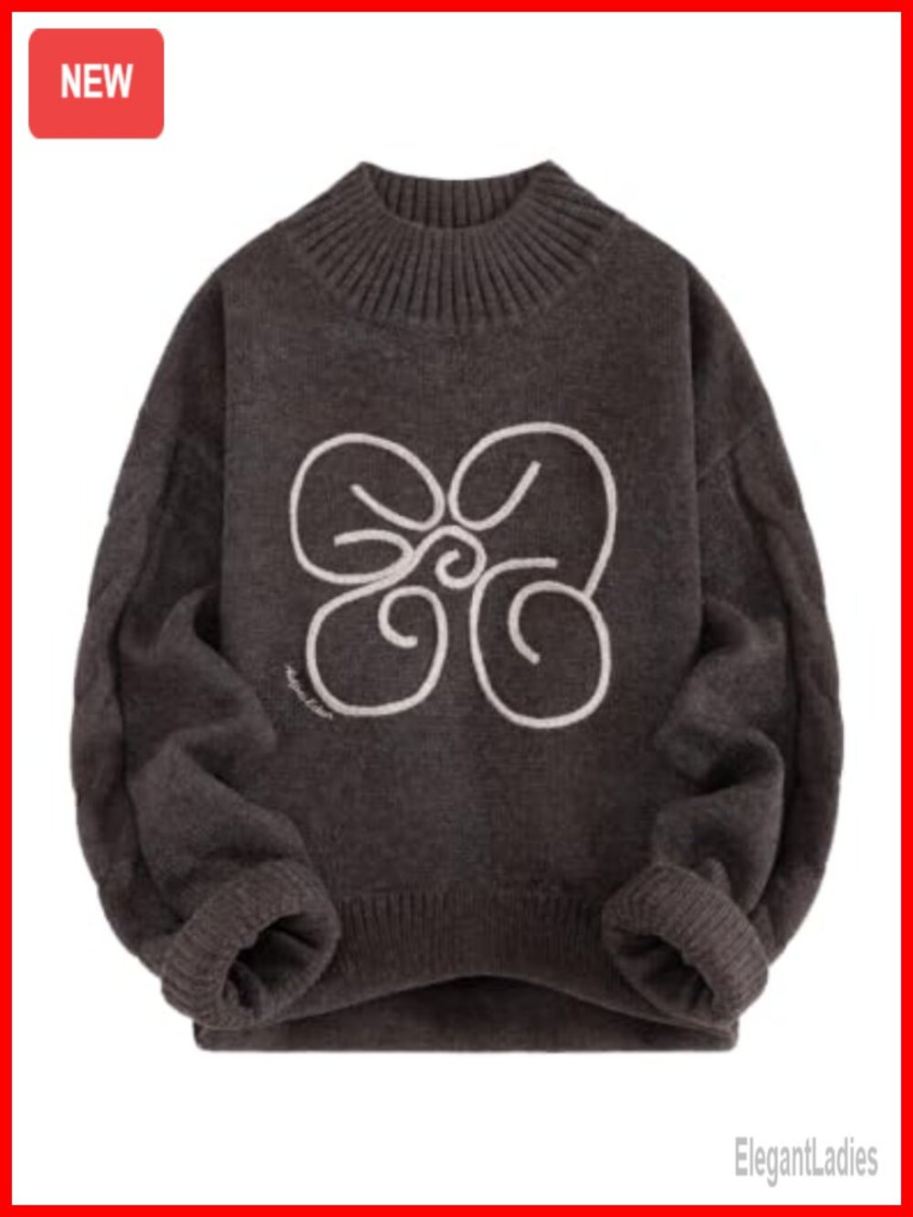 Oversized Knit Pullover Sweater Mock Neck Long Sleeve Casual Fall